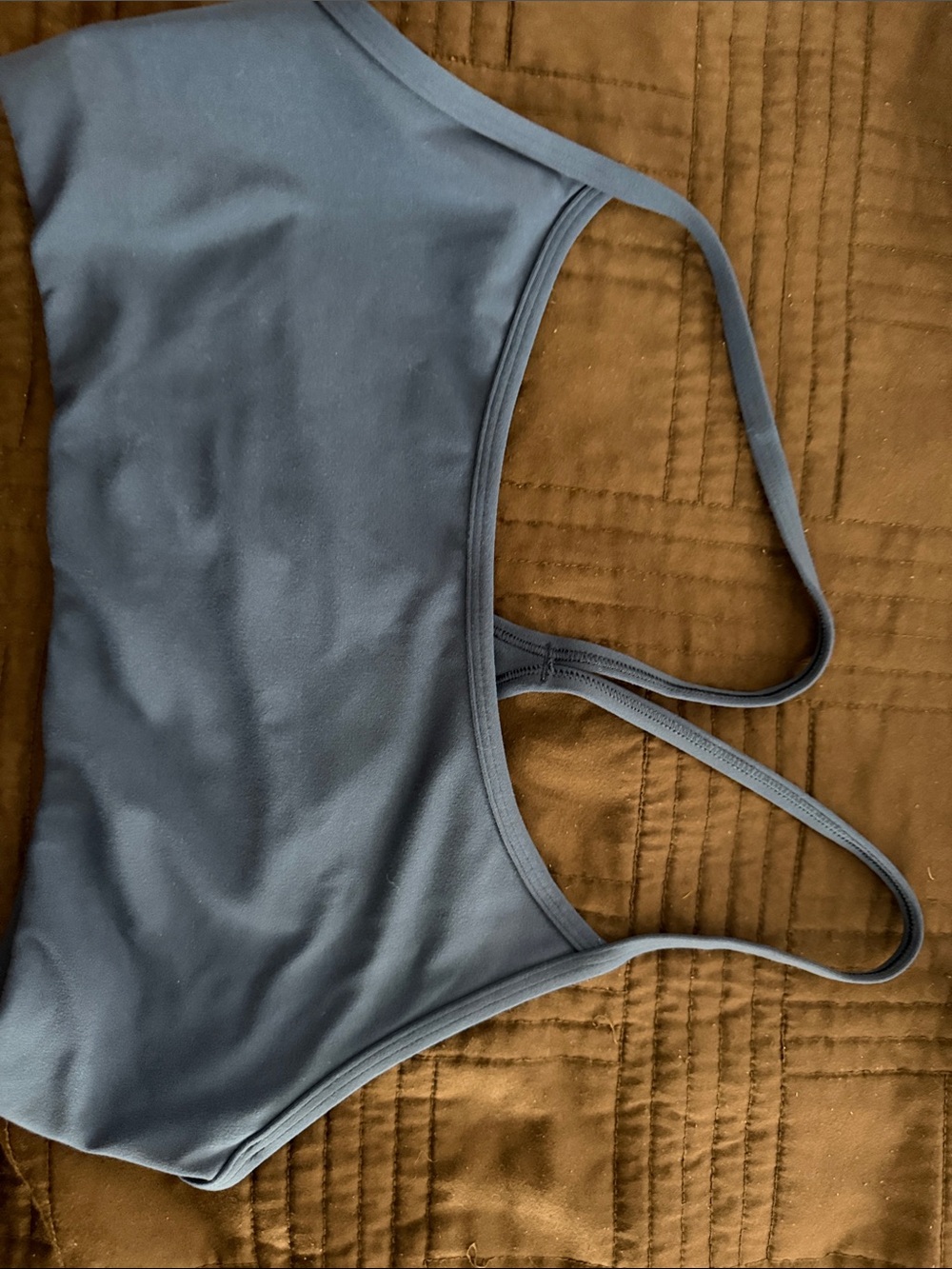 Vuori Blue Scoop Neck Sports Bra all the feels bra